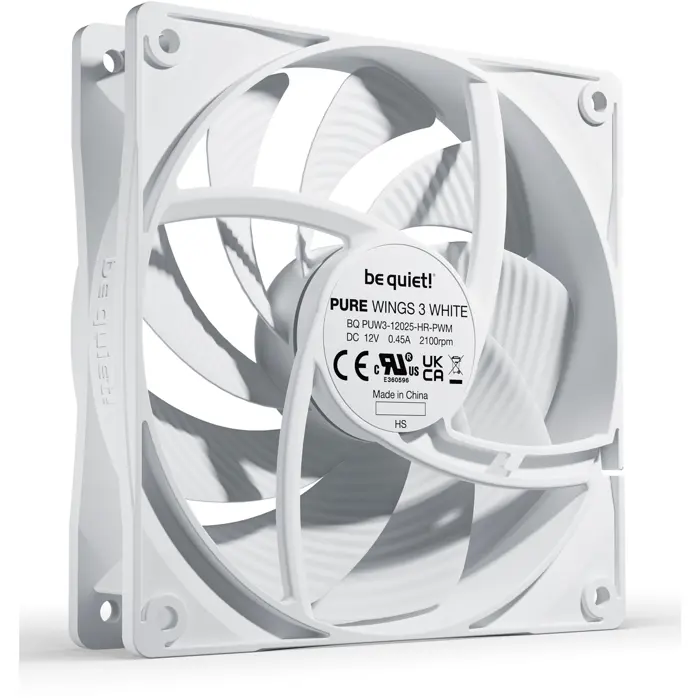 be quiet! Pure Wings 3 120mm PWM high-speed, case fan (white)