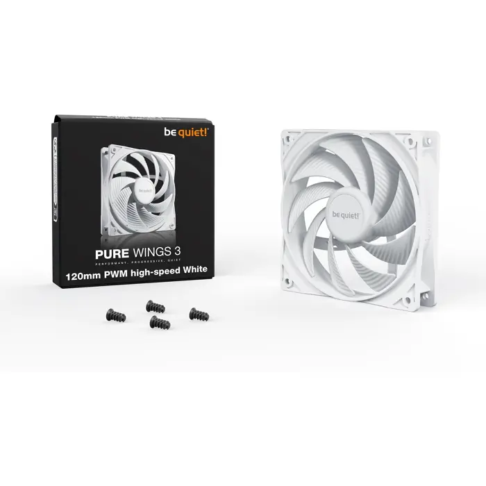 be quiet! Pure Wings 3 120mm PWM high-speed, case fan (white)