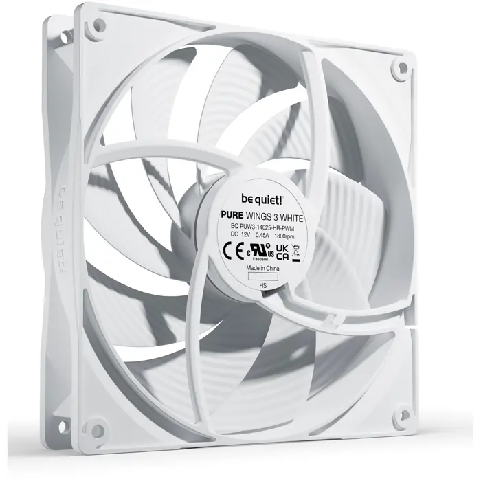 be quiet! Pure Wings 3 140mm PWM high-speed, case fan (white)