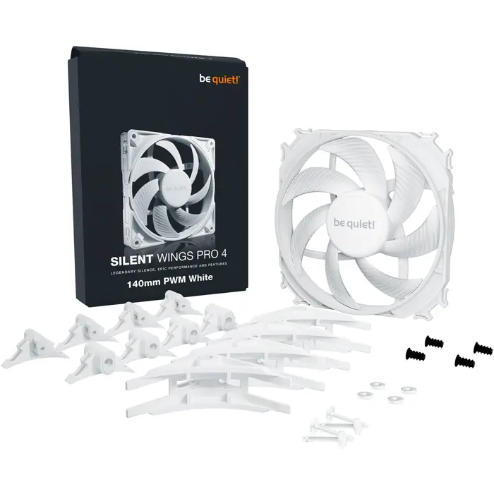 be quiet! Silent Wings Pro 4 140mm PWM White, case fan (white)