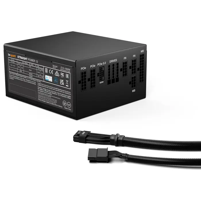 be quiet! Straight Power 12 Platinum 1000W ATX3.0, PC power supply (black, 1x 12VHPWR, 4x PCIe, cable management, 1000 watts)