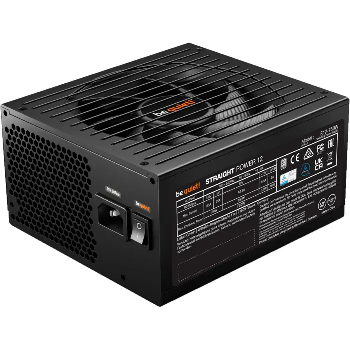 be quiet! Straight Power 12 Platinum 750W ATX3.0, PC power supply (black, 1x 12VHPWR, 4x PCIe, cable management, 750 watts)