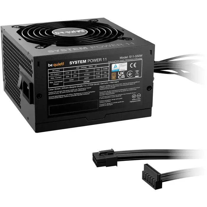 Be quiet System Power 11 550W ATX3.1 (black, 1x 12-pin high power GPU, 2x PCIe, 550 watts)