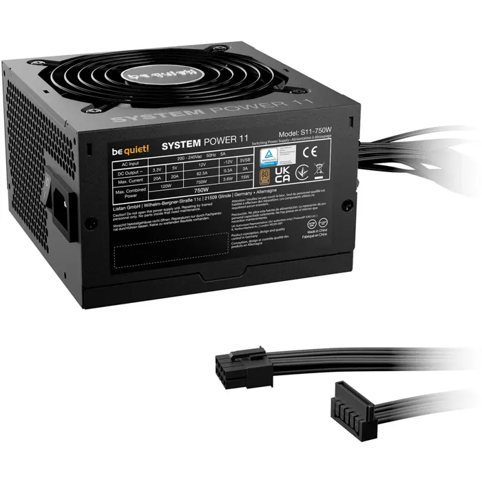 Be quiet System Power 11 750W ATX3.1 (black, 1x 12-pin high power GPU, 2x PCIe, 650 watts)