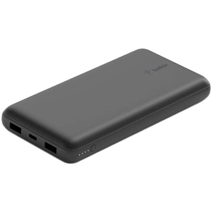 BELKIN 20K POWER BANK, USB-A & C 15W, BLACK