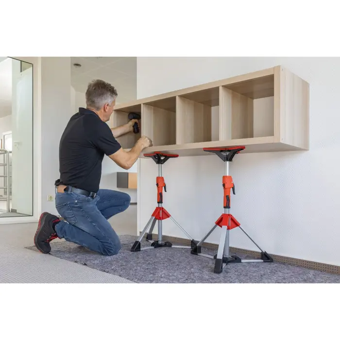 BESSEY ceiling and assembly support STE90 (silver/red, 575mm - 910mm, with pump handle)