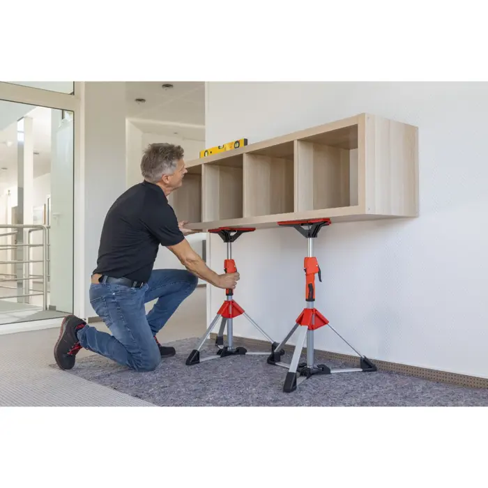 BESSEY ceiling and assembly support STE90 (silver/red, 575mm - 910mm, with pump handle)