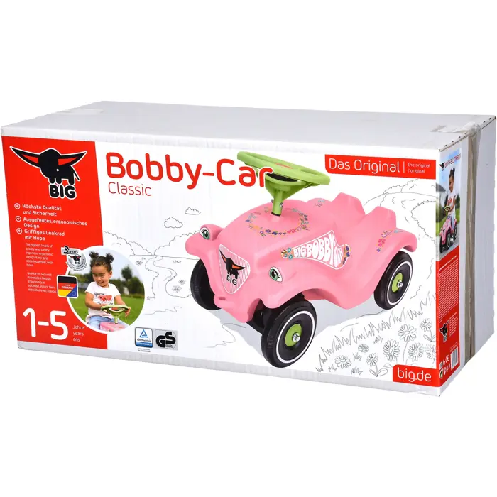 BIG Bobby Classic Flower - pink / light green - Car