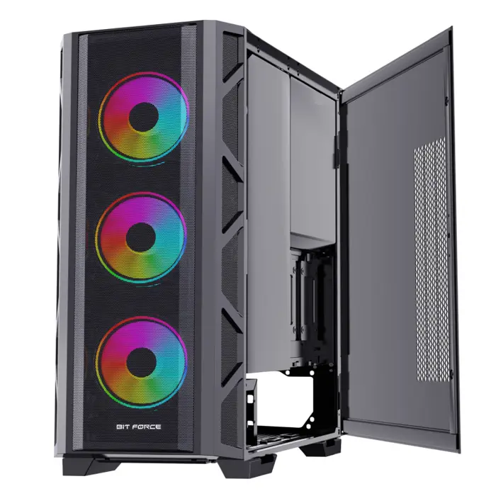 Bit Force GIANT ARGB-TM4 Gaming E-ATX, Full-Tower kućište bez napajanja, crno