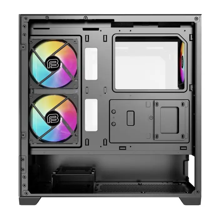Bit Force SPARK ARGB-TG3 Midi Tower ARGB Gaming PC ATX kućište bez napajanja, crno