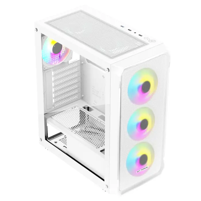 Bit Force SWAN ARGB-4 Gaming Midi Tower ATX kućište bez napajanja, bijelo