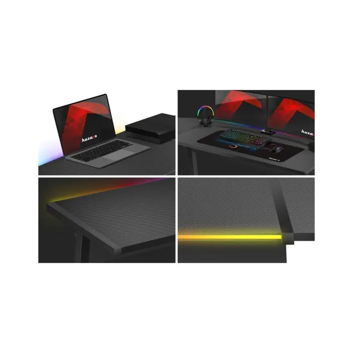 Biurko gamingowe Huzaro Hero 6.0 Black RGB