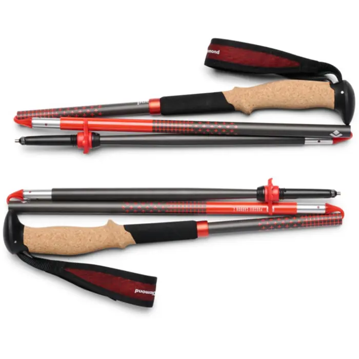 Black Diamond Pursuit Carbon Z trekking poles (anthracite/orange, 1 pair, 125 cm)