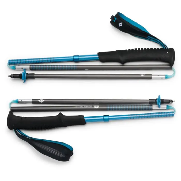 Black Diamond Trekking Poles Distance Carbon Z (anthracite/blue, 1 pair, 105 cm)