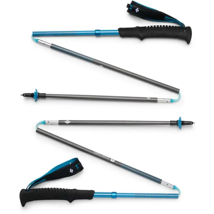 Black Diamond Trekking Poles Distance Carbon Z (anthracite/blue, 1 pair, 115 cm)
