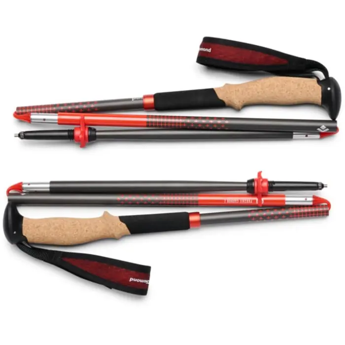 Black Diamond Trekking Poles Pursuit Carbon Z (anthracite/orange, 1 pair, 120 cm)
