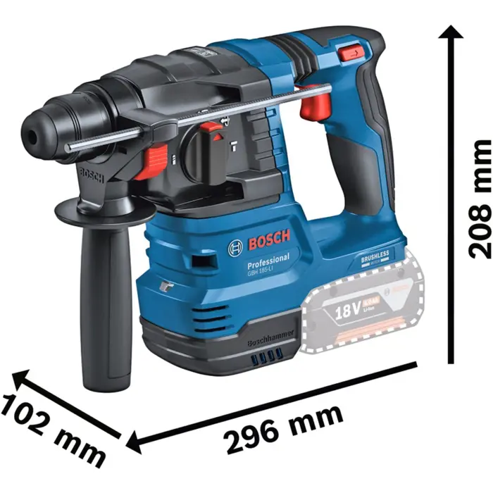 Bosch cordless hammer drill GBH 18V-22 Professional solo, 18 volts (blue/black, without battery and charger, in L-BOXX)