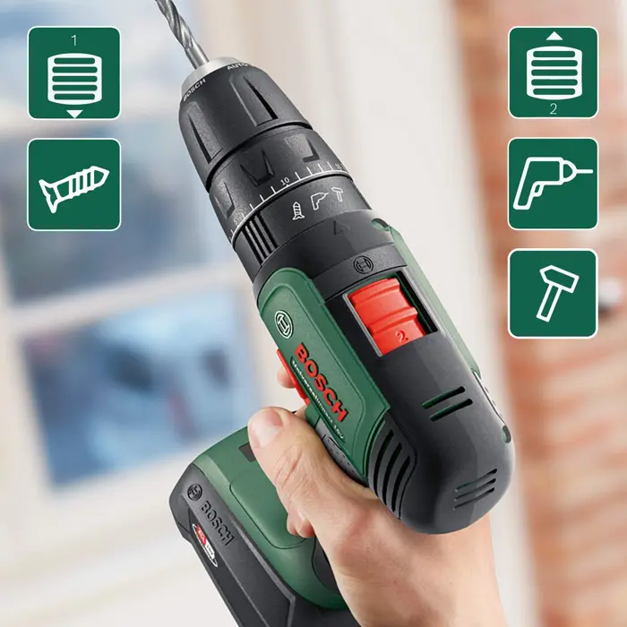 Bosch Cordless impact drill UniversalImpact 18V (green/black, 2x Li-ion battery 1.5Ah, case)