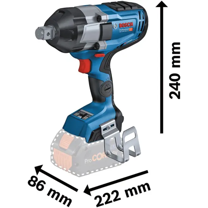 Bosch cordless impact wrench BITURBO GDS 18V-1050 HC Professional, 18V (blue/black, 2x battery ProCORE18V 8.0Ah, Bluetooth module, 3/4", in L-BOXX)