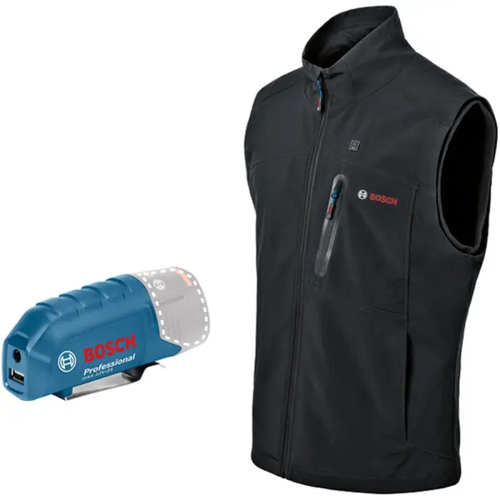 Bosch Heat+Jacket GHV 12+18V kit size 3XL, work clothing (black, incl. charger GAL 12V-20 Professional, 1x battery GBA 12V 2.0Ah)