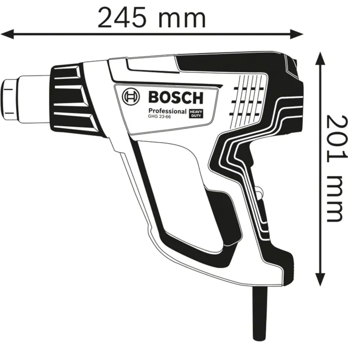 Bosch hot air gun GHG 23-66 Professional + 5-piece accessories (blue/black, 2,300 watts, L-BOXX)