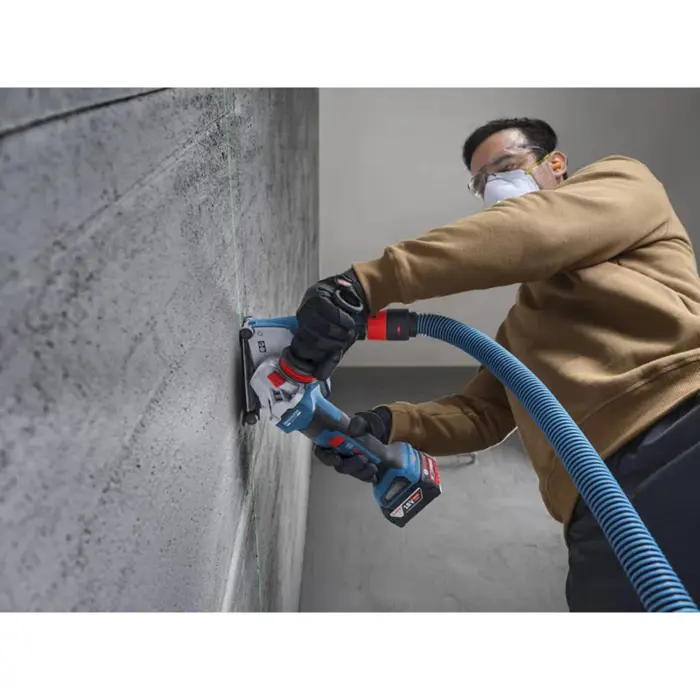 Bosch Powertools cordless angle grinder GWS 18V-11PS Professional solo, 18Volt (blue/black, without battery and charger, additional handle, in L-BOXX)