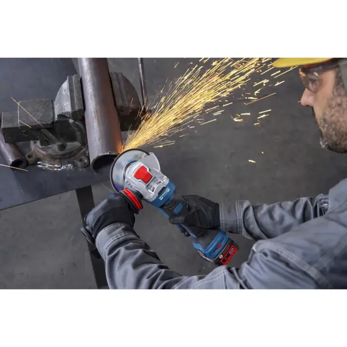 Bosch Powertools cordless angle grinder GWX 18V-11PS Professional solo, 18Volt (blue/black, without battery and charger, X-LOCK click system, additional handle)
