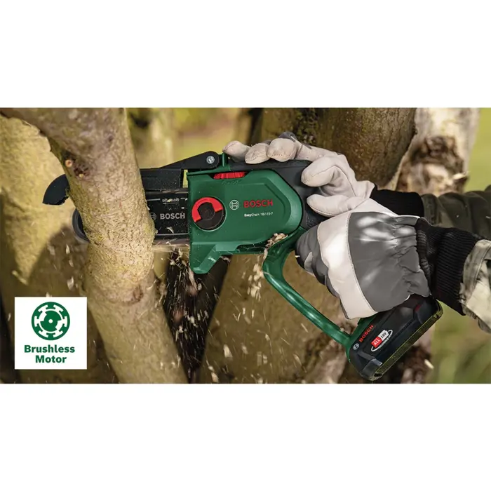 Bosch Powertools Cordless Chainsaw EasyChain 18V-15-7 Solo, 18 Volt (green/black, without battery and charger, POWER FOR ALL ALLIANCE)