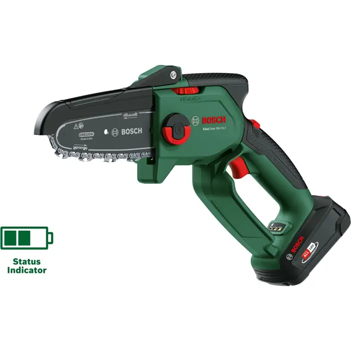 Bosch Powertools Cordless Chainsaw EasyChain 18V-15-7 Solo, 18 Volt (green/black, without battery and charger, POWER FOR ALL ALLIANCE)
