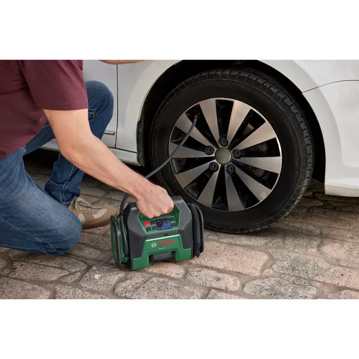 Bosch Powertools cordless compressed air pump PAO, 18V SOLO (green/black, without battery and charger, POWER FOR ALL ALLIANCE)