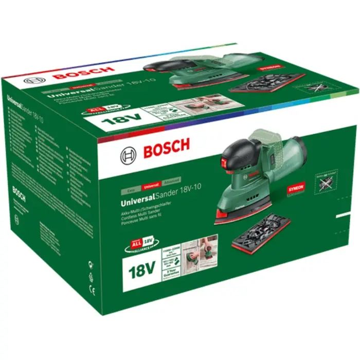 Bosch Powertools cordless multi-sander UniversalSander 18V-10 (green, without battery and charger, POWER FOR ALL ALLIANCE)