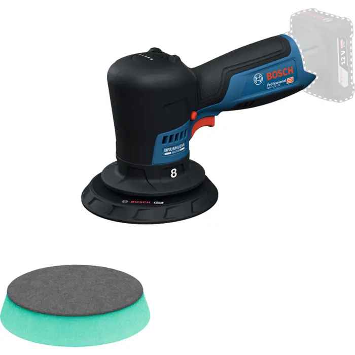 Bosch Powertools cordless polishing machine GPX 12V-125 Professional solo, 12Volt (blue/black, without battery and charger)