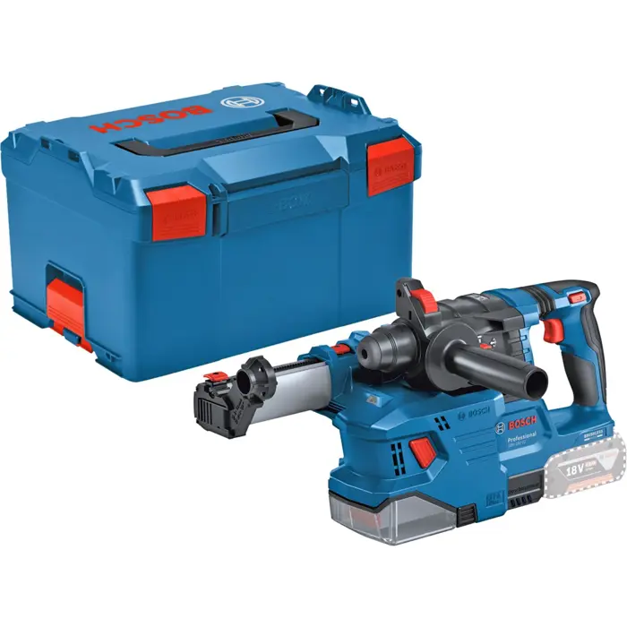 Bosch Powertools Cordless rotary hammer GBH 18V-22 Professional solo, 18Volt, with GDE 18V-12 (blue/black, without battery and charger, in L-BOXX 238)