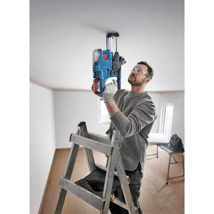 Bosch Powertools Cordless rotary hammer GBH 18V-22 Professional solo, 18Volt, with GDE 18V-12 (blue/black, without battery and charger, in L-BOXX 238)
