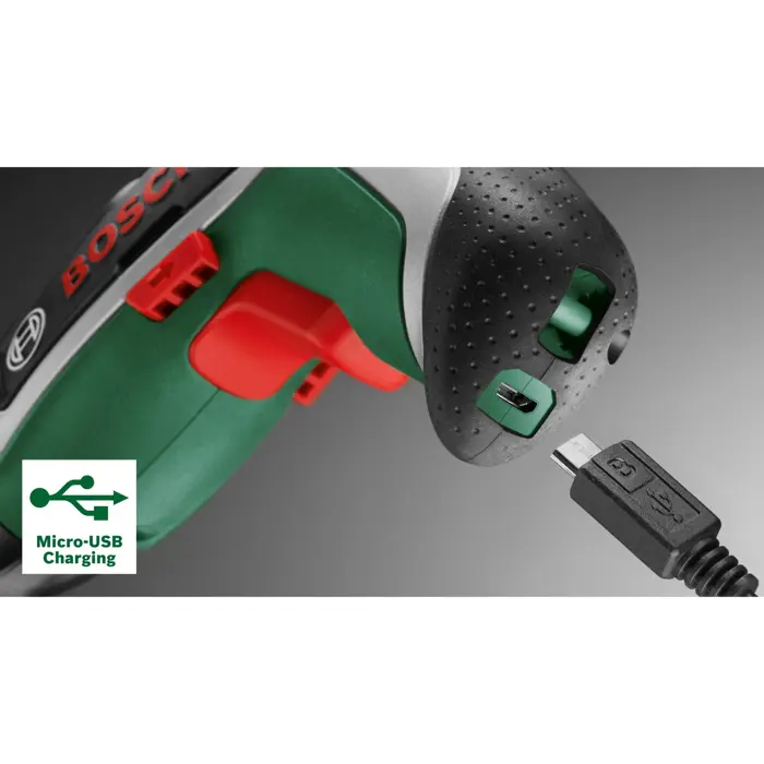 Bosch Powertools cordless screwdriver IXO 7 Flexi set 3.6 volts (green/black, Li-ion battery 2.0 Ah, flexible extension 30cm)