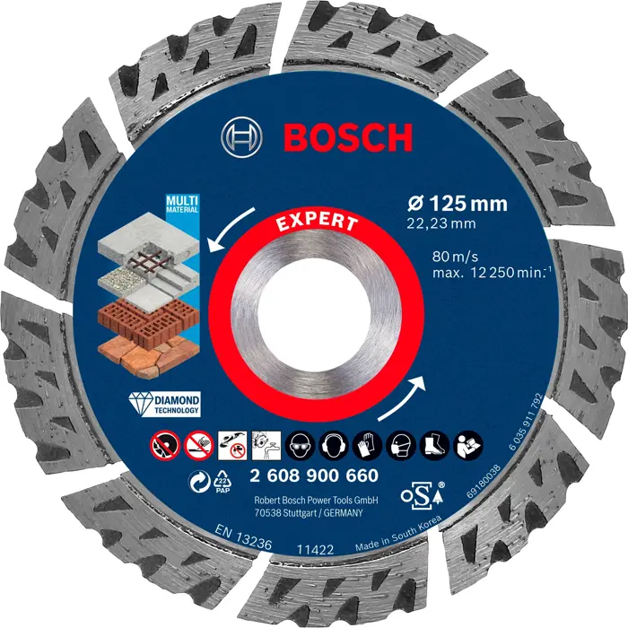Bosch Powertools Expert diamond cutting disc 'MultiMaterial', 125mm - 2608900660 EXPERT RANGE