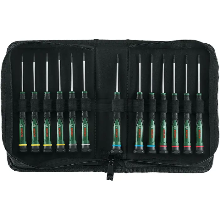 Bosch Powertools precision screwdriver set, 13 pieces (green/black)