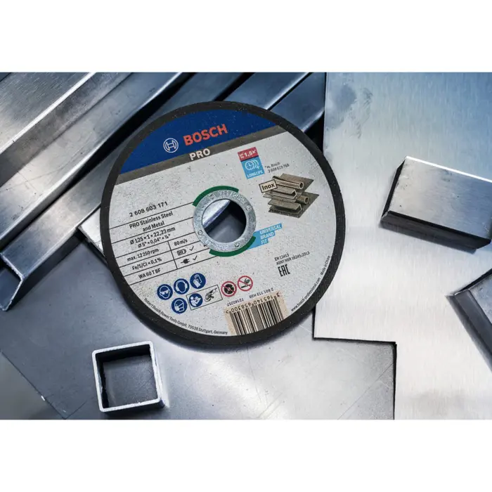 Bosch Powertools PRO Stainless Steel and Metal, Ø 125 mm, 100 pieces in a bucket (bore 22.23 mm, WA 60 T BF)