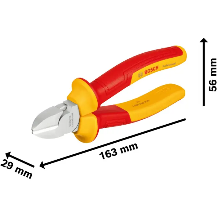 Bosch VDE diagonal side cutters Professional 160mm, cutting pliers (red/yellow)