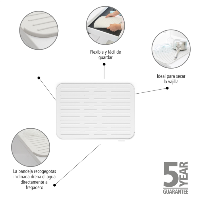 Brabantia silicone dish drying mat white 117466