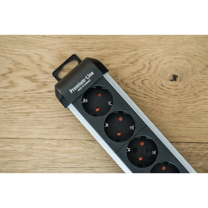 Brennenstuhl Premium-ALU-Line 10-Way Black 3m with Switch