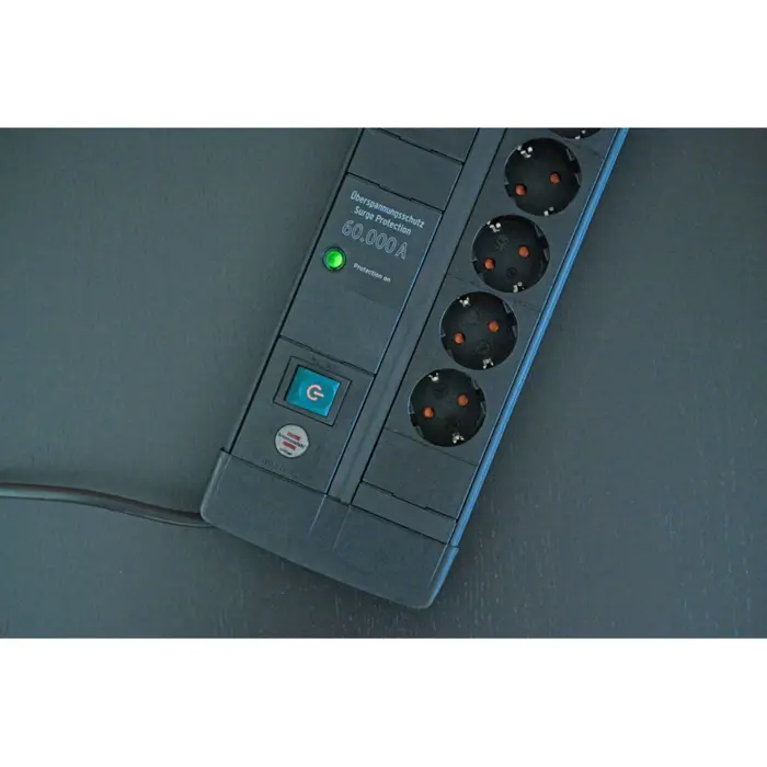 Brennenstuhl Premium-Line 8-way power strip Duo black, 3 meters, 60,000A surge protection