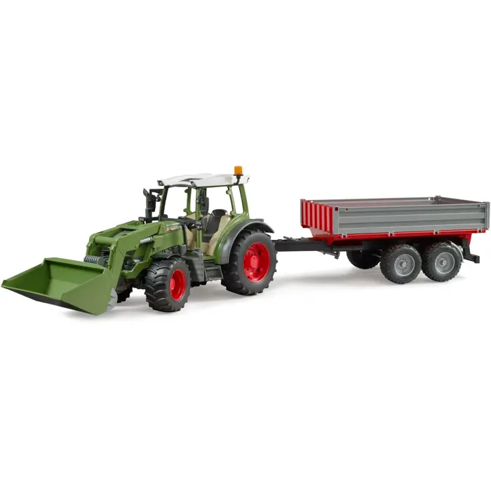 brother Fendt Vario 211 with front loader and side trailer, model vehicle