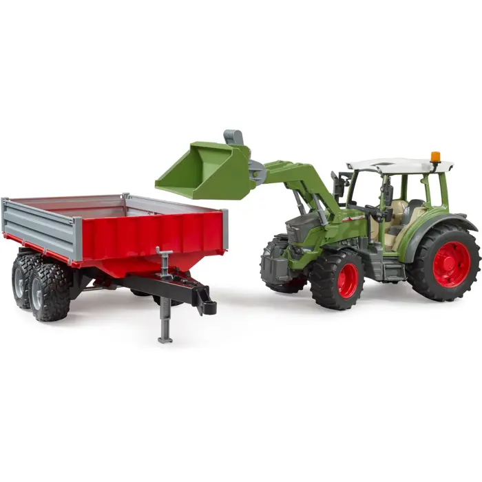 brother Fendt Vario 211 with front loader and side trailer, model vehicle