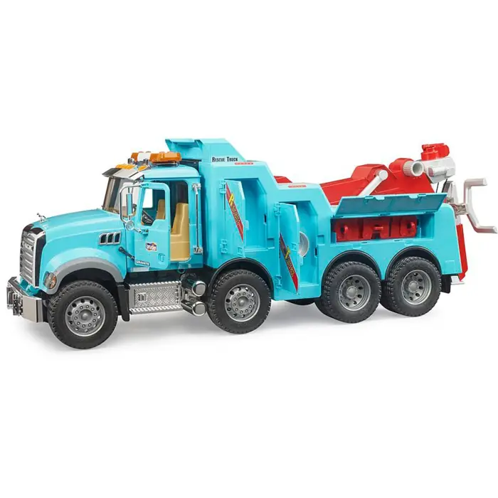 bruder MACK Granite recovery and tow truck with light and sound module, model vehicle