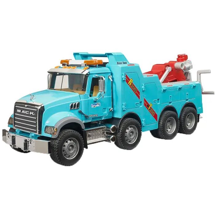 bruder MACK Granite recovery and tow truck with light and sound module, model vehicle