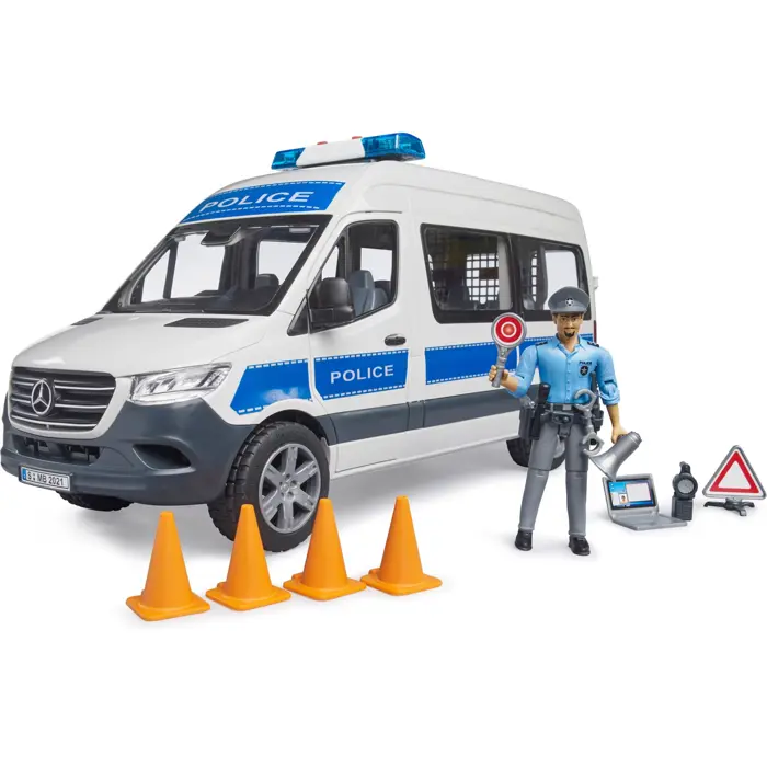 bruder MB Sprinter police emergency vehicle with light & sound module, model vehicle