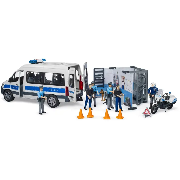 bruder MB Sprinter police emergency vehicle with light & sound module, model vehicle