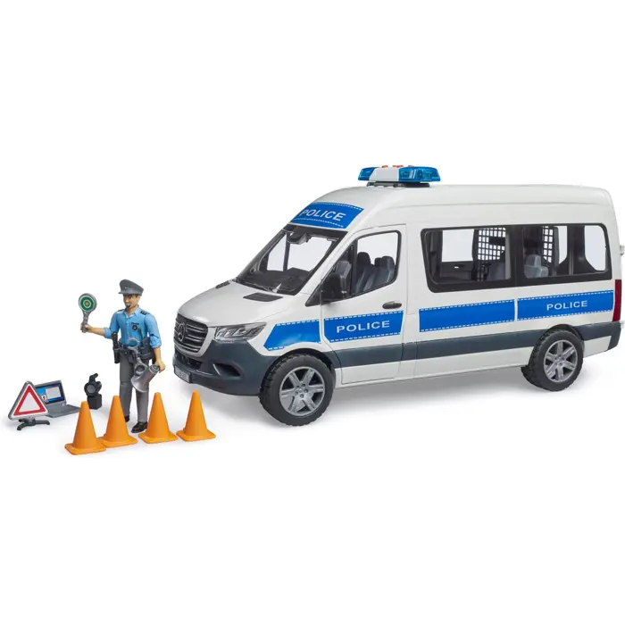 bruder MB Sprinter police emergency vehicle with light & sound module, model vehicle