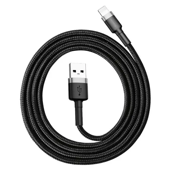 Cable Lightning USB Baseus Cafule 1.5A 2m (gray and black)